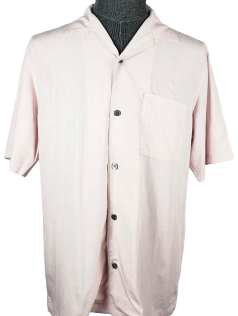Theory Men's Dusty Pink Short Sleeve Button Down Office Casual Vacation Size L